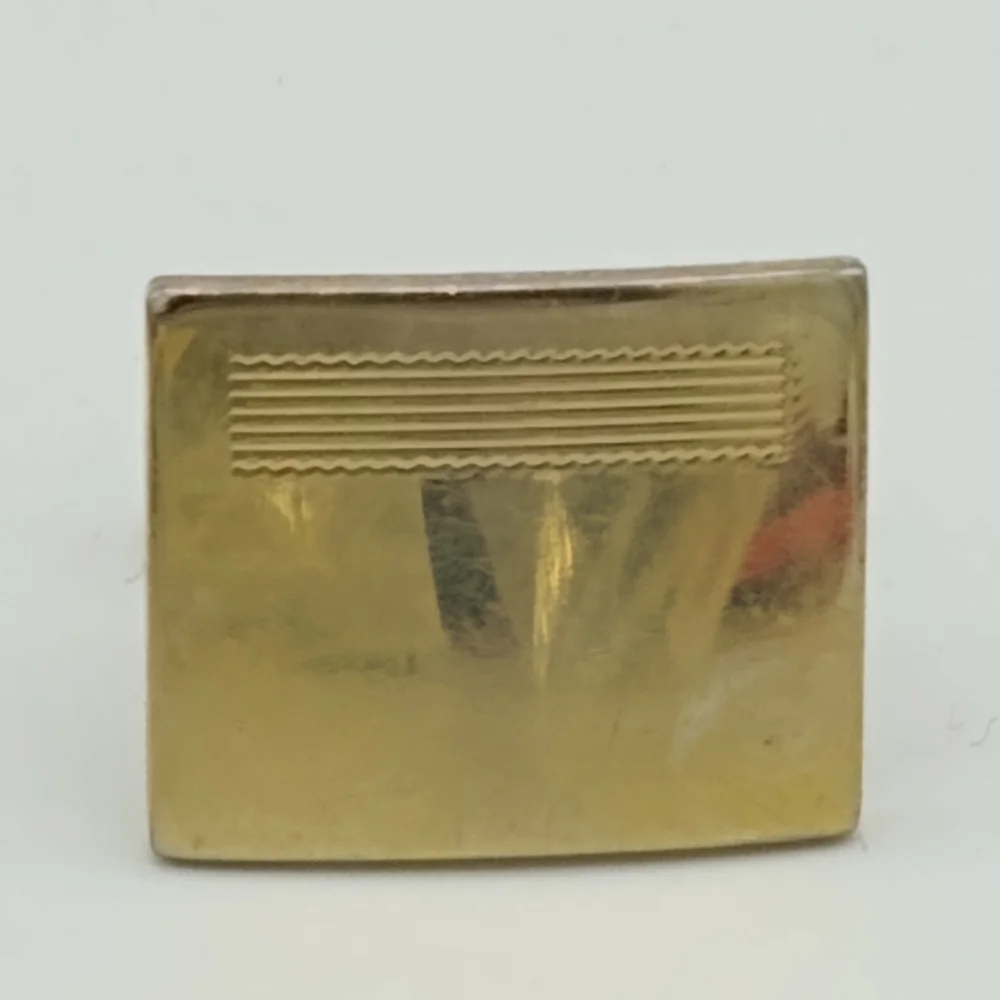 Flex Let Quality Engraved Gold tone Signed Cufflinks Midcentury Vintage